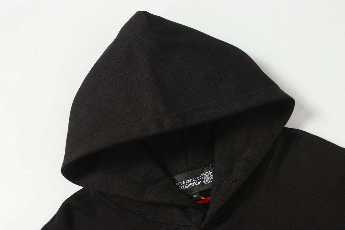 THAT'S A AWFUL LOT OF COUGH SYRUP Crucifixion Graphic Pullover Hoodie ¡ª detail