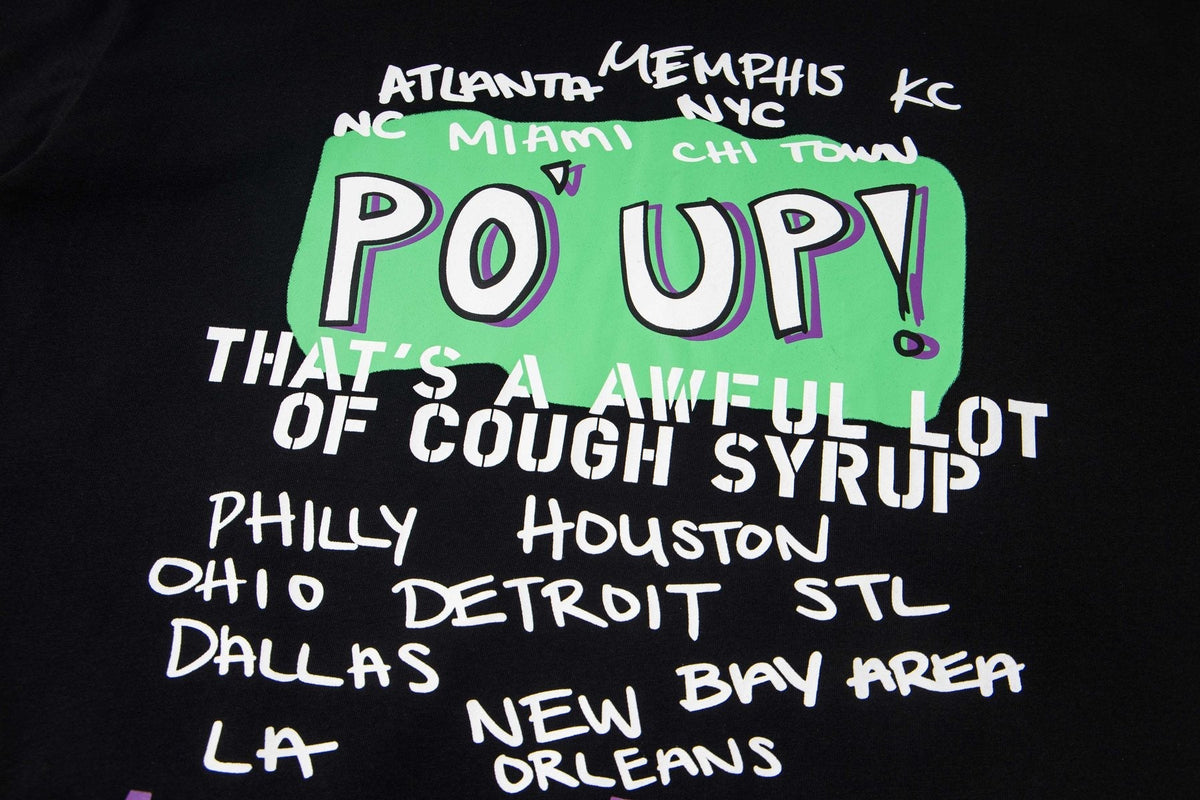 THAT'S A AWFUL LOT OF COUGH SYRUP PO UP Flame Graphic Short-Sleeve T-Shirt ¡ª detail