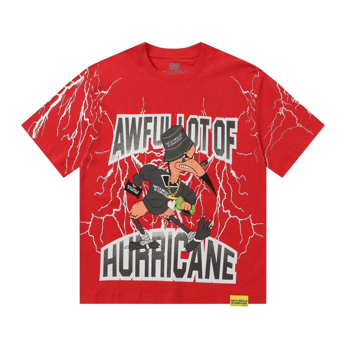 THAT'S A AWFUL LOT OF COUGH SYRUP Lightning Cartoon Graphic T-Shirt ¡ª front