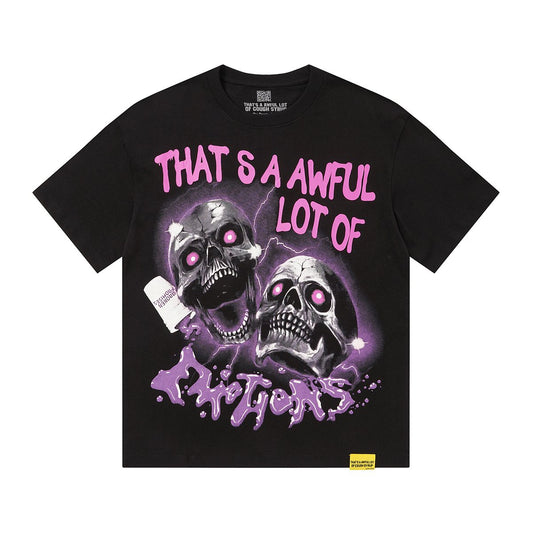 THAT'S A AWFUL LOT OF COUGH SYRUP Skull Graphic T-Shirt ¡ª hero