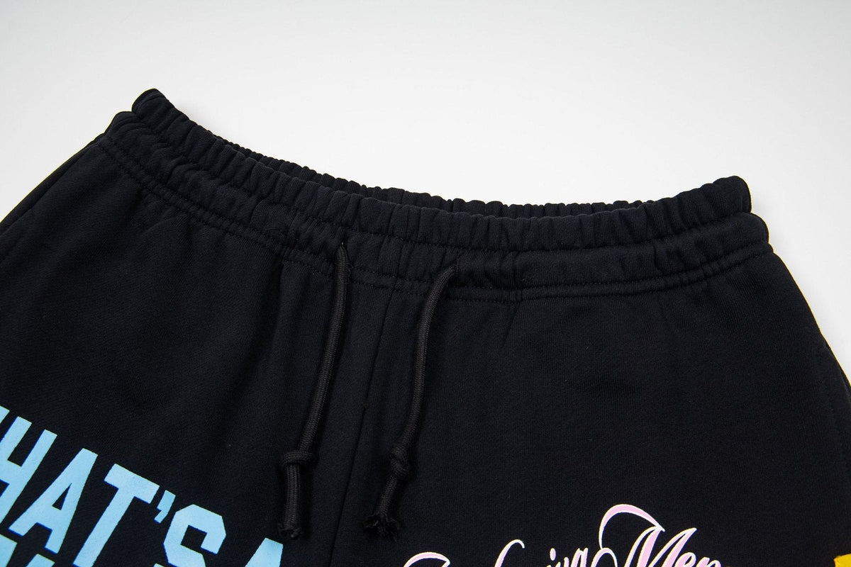 THAT'S A AWFUL LOT OF COUGH SYRUP Black Graphic Shorts ¡ª detail