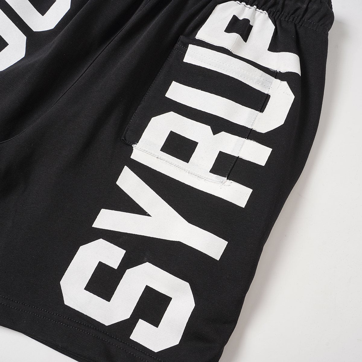 THAT'S A AWFUL LOT OF COUGH SYRUP Black Graphic Shorts ¡ª detail