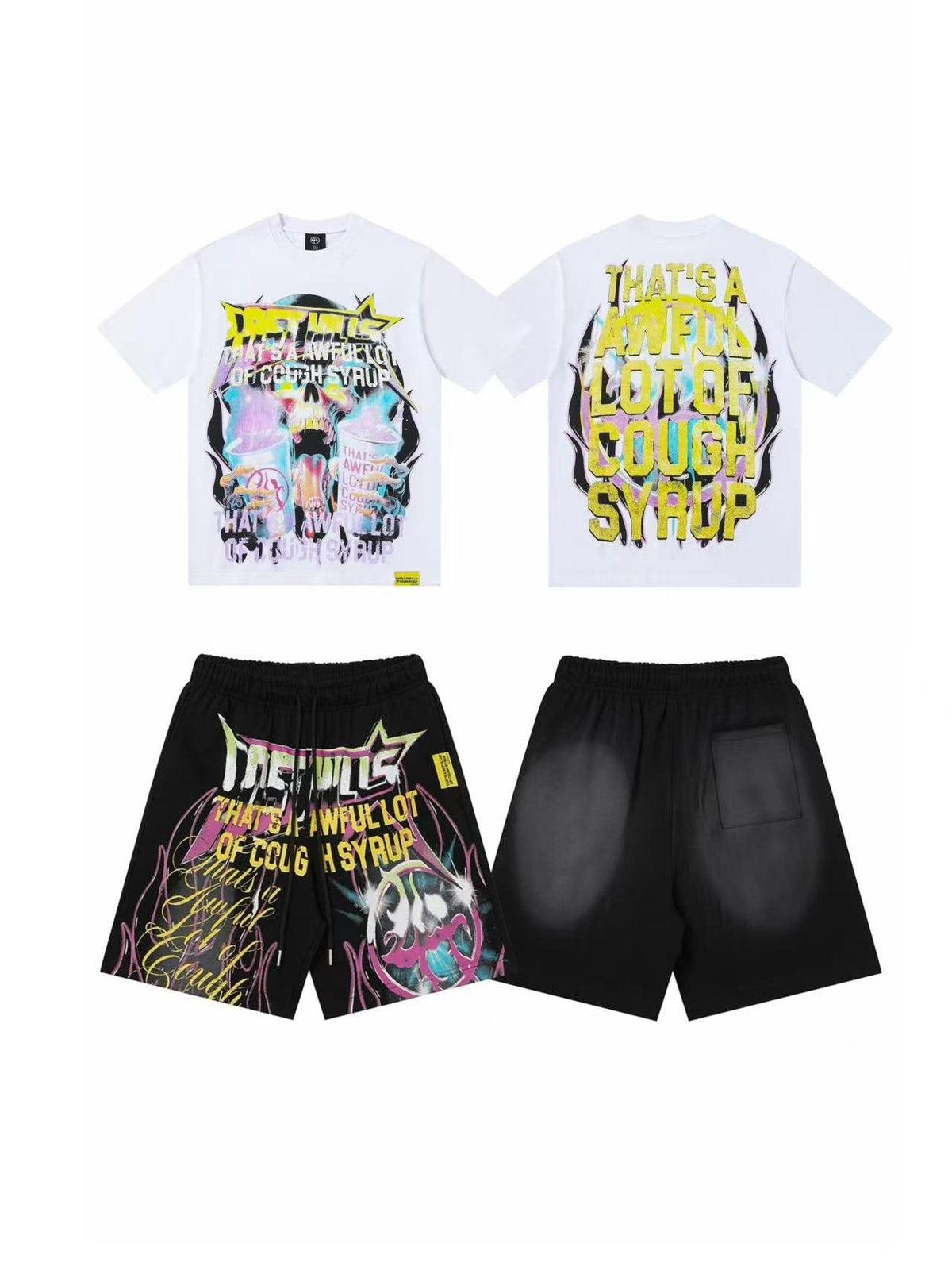 THAT'S A AWFUL LOT OF COUGH SYRUP Statement Graphic Short-Sleeve Set ¡ª front