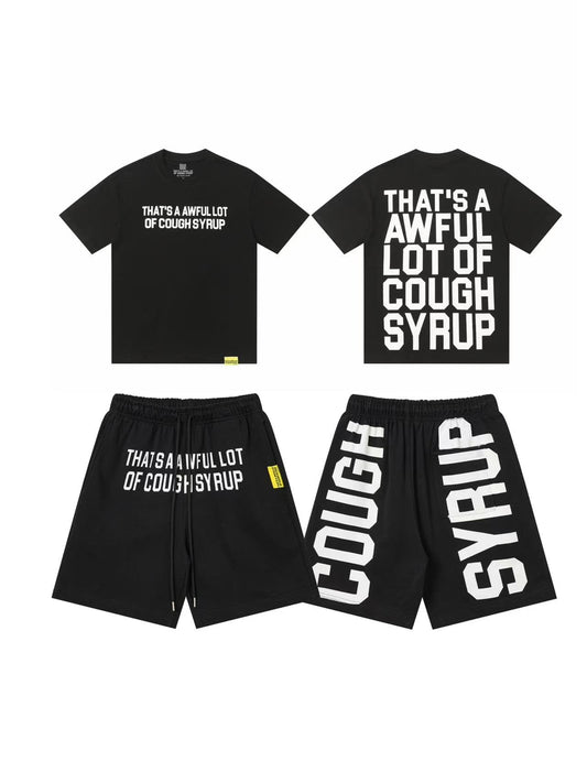THAT'S A AWFUL LOT OF COUGH SYRUP Bold Wordmark Short-Sleeve Set ¡ª hero