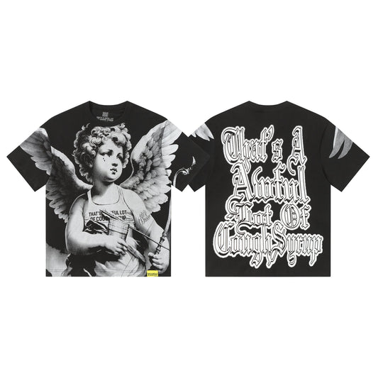 THAT'S A AWFUL LOT OF COUGH SYRUP Angel Gothic Text Graphic T-Shirt ¡ª hero